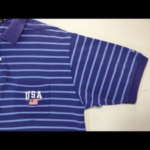 Vtg Polo Ralph Lauren American Flag USA Striped XL